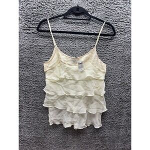 NWT Wet Seal Bead Embroidered Silk Tiered Tank Bisque Womens Size‎ M